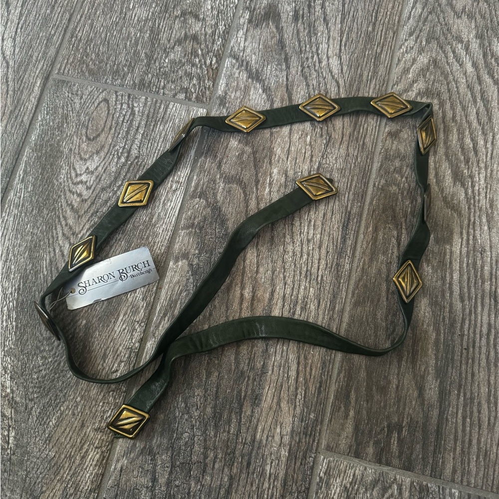 Vintage Sharon Burch decorative leather strip with ornaments